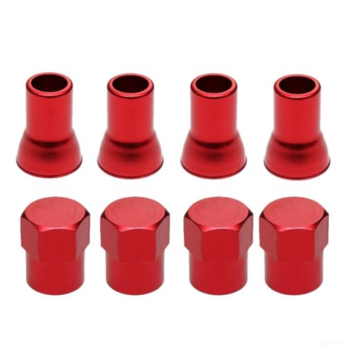 Juego de fundas para rueda de colocación de aire, válvula trasera izquierda y derecha, a prueba de polvo, kit de coche para partidos, color rojo, para Protec 4 para vástago de válvula de neumático de