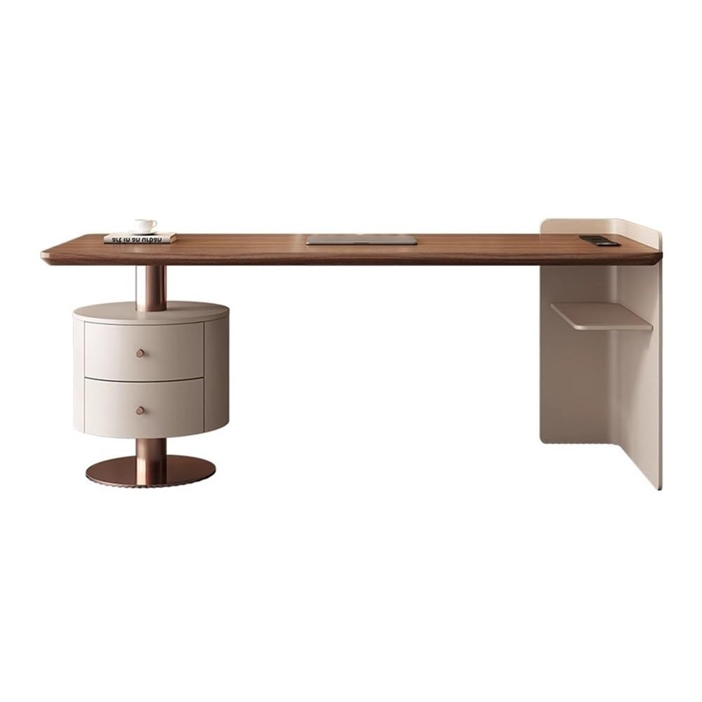 Table Bureau de travail moderne avec 2 tiroirs et prises courant(S)