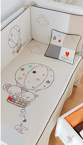 Danielstore Pirulos Edredón MAXICUNA Globo Beige + Protector + Cojín 70 x 140