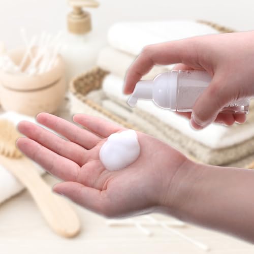 2 Pack Foam Pump Bottle Travel 30 ml/1 oz Mini Mousse Foam Soap Dispenser Small Size Empty Clear Plastic Foaming Soap Dispenser Refillable Pump Containers for Face Wash Lash Shampoo Skin Care3