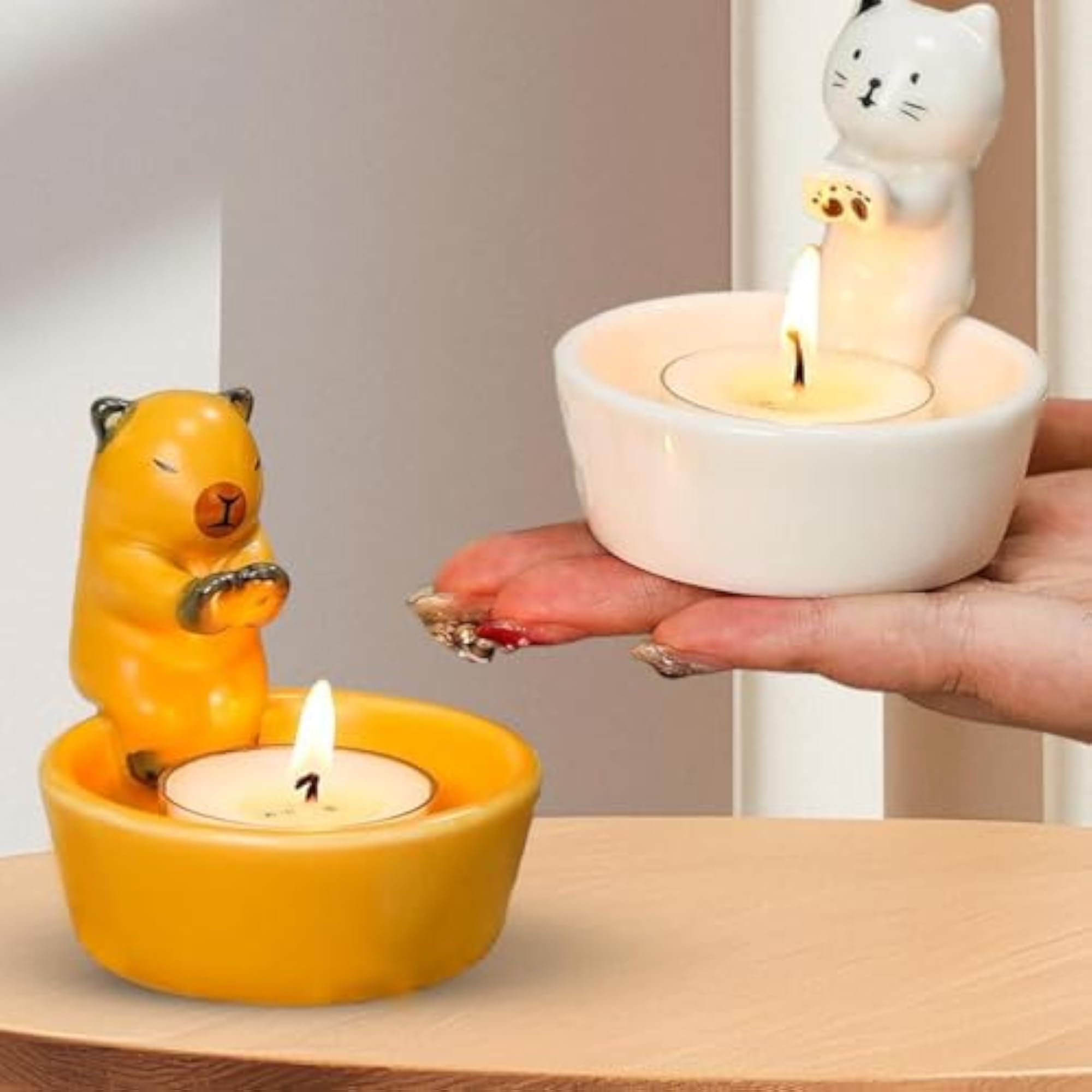 Animal Candle Holder for Kitchen, Cat Shape