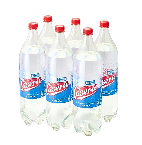 La Casera® Gaseosa, El Refresco Ligero, con Cero Azúcares y Cero Calorías - Botella, Pack 6 x 1,5 L