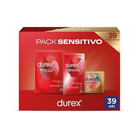 Durex Pack Preservativos Sensitivo Suave + Sensitivo Contacto Total + Real Feel Sin Latex - 39 condones Cover