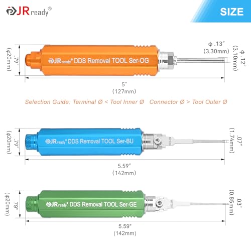 Image of JRready DDS Metal Storage Handle Pin Removal Tool Kit for Weather Pack Metri-Pack Connectors Automotive Depinning Tool with DRK-785084 AMP 1.5mm Superseal Removal Tool ACTCRH7A08