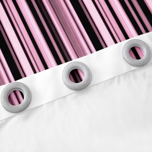 Homemissing Ombre Pink Grey Black Curtains for Bedroom Living Room (2 Panels, W66*L72) Abstract Art Darkening Dreapes Decor Stripes Geometric Blackout Curtains Modern Striped Art Window Treatments - Image 6