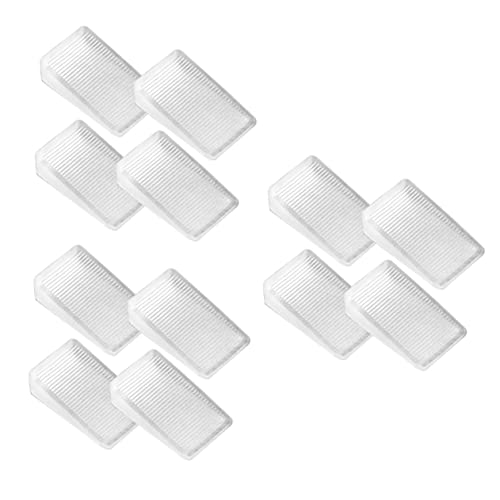 HAWILLOSCH 12pcs Door Wedge Appliance Leveling Pads Leveling Shims Furniture Shims Bed Shims Toilet Shims Home Furniture Leveling Door Stoppers Flexible Shims DIY Furniture White PVC