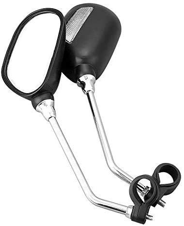 Bike Handlebar Rearview Mirror - Reflective Cycling Wide Angle 360D Rotation 0.875inch Mount for MTB BMX Mountain Road Bicycle, 2 Pack (Plastic-Bar On)
