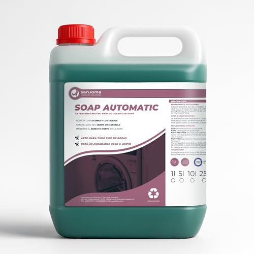 5L Detergente de Lavadora Líquido Profesional Neutro - Para Ropa Blanca y Color - Formula Nueva Efecto Ropa Nueva