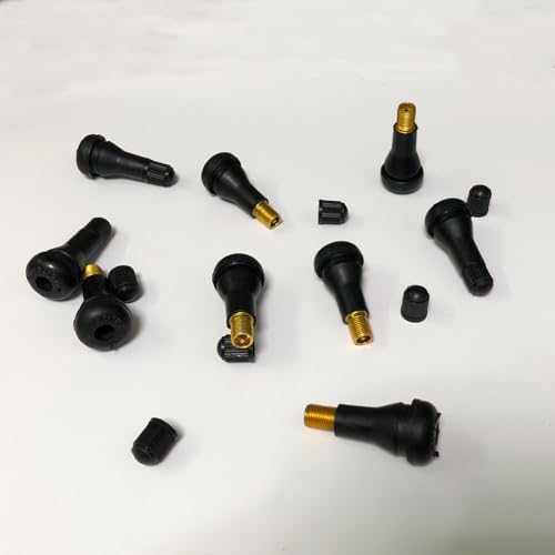 Image of 50Pcs TR413 Tubeless Valve Stems, Black Rubber Snap-in Valves Tubeless Tire Valve Stems Replacement for Tubeless 0.453 inches Rim Holes on Standard Auto Tires