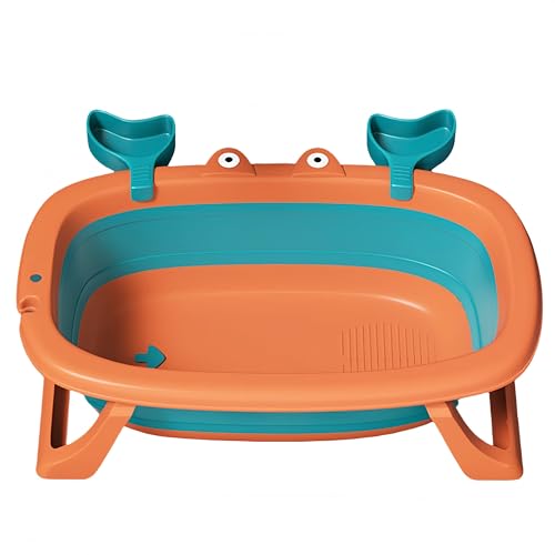 ペット用バスタブ柔らかいクッション付きのポータブル子犬用バスタブ簡単にお風呂に入れて簡単に保管できる小型および中型ペット用の犬用バスタブ排水穴付き折りたたみ式犬用品 洗面器 折りたたみ式 猫 ペット専用用品猫用浴槽テディ小型犬用浴槽 (オレンジオレンジ)