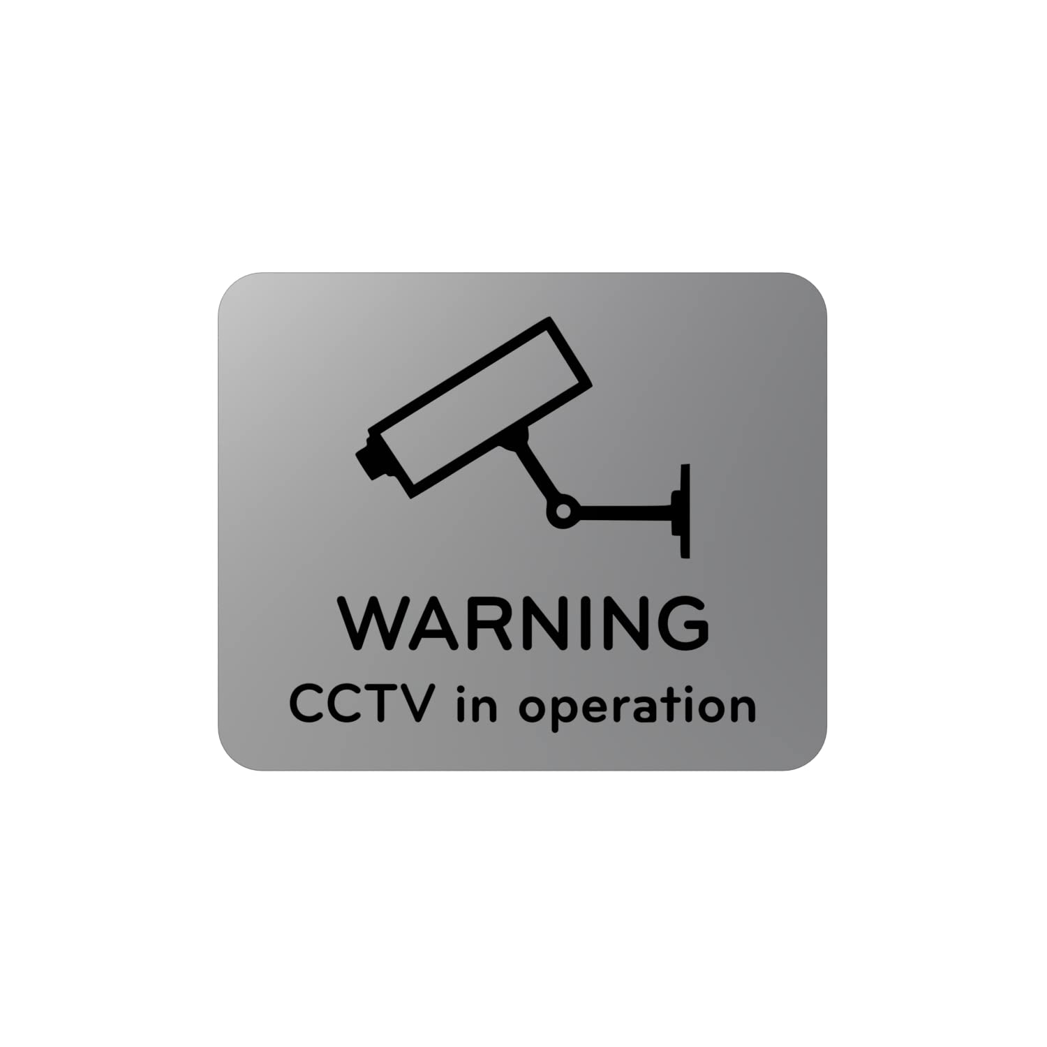 Warning CCTV in Operation Sign - Notice for Indoor or Outdoor Use, Waterproof, with Adhesive Back. Choice of colours. Clear, Easy to Read Text. Display Warning Notice. (Silver)