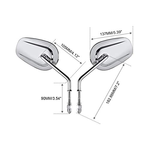 Image of SLMOTO Chrome Rearview Mirrors Fit for Harley Touring Sportster XL 1200 883 | 2 pack zinc alloy iron harley mirrors handlebar mount motorcycle rearview mirrors for 1982-2025 harley models side mirror