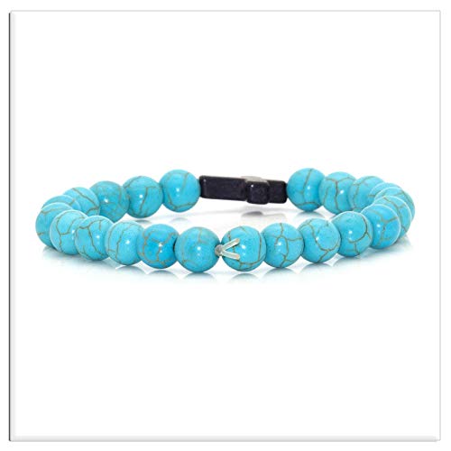 Image of Xusamss Fashion Religious Cross Bracelet 8mm Tiger Eye Turquoise Beads Elastic Bracelet,7 1 /2 wrist