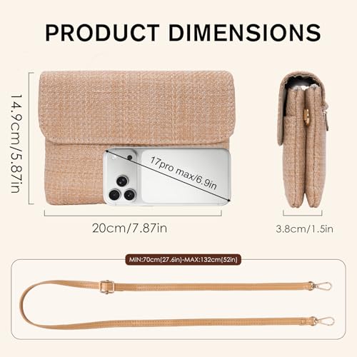 Image of Small Crossbody Bags for Women,Vegan Leather Cell Phone Purse with Adjustable Shoulder Strap for Travel