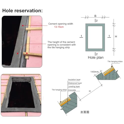 Ventana transparente para ático con doble vidrio templado resistente 8