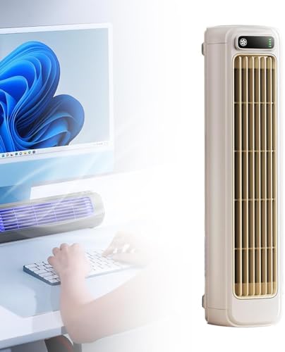 Epicooler Aire Acondicionado — Cooling Ace: Aire acondicionado portátil, ventilador de refrigeración mejorado con 3 velocidades y pantalla táctil LED (Beige)