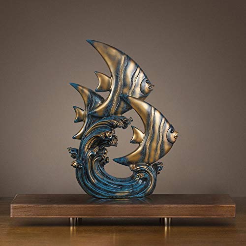 Statue poisson tropical en résine de qualité supérieure artisanat d'art