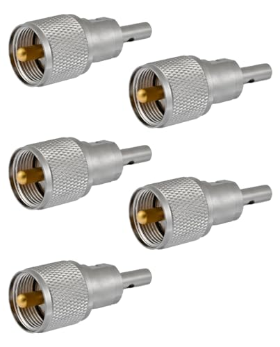 Vecys 5PCS PL259 UHF Male Coaxial Connectors UHF Male PL259 Solder Connector 50 Ohm for RG174 RG316 Coax Cable - Image 2