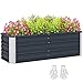 Produktbild Outsunny Hochbeet aus Stahl Gartenbeet Pflanzkasten Blumenkasten Blumenkübel mit Handschuhe Kohlegrau 125 x 47 x 40 cm