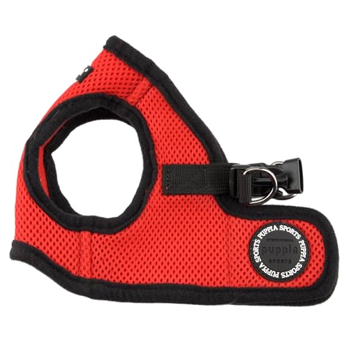Puppia PAHA-AH305-RD-XXL Soft Vest Harness B - Pettorina Morbida per Cani, Rosso, XXL
