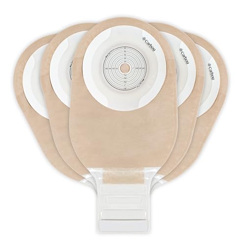 Carbou 20 PCS Colostomy Bags Ostomy Supplies One Piece Drainable Ostomy Pouch with New Closure for Ileostomy Stoma Care Ileostomy Supplies Cut-to-Fit up to 2-1/2 (64 mm)