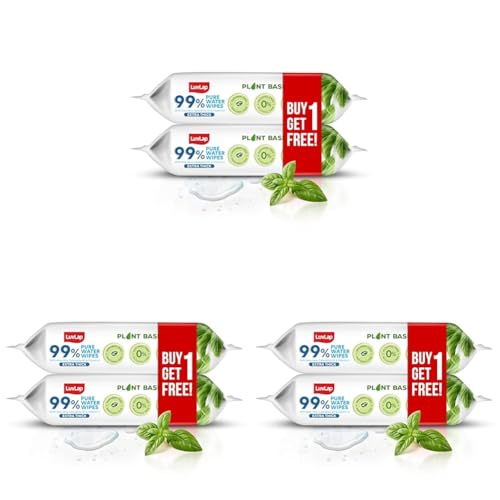 Image of LuvLap Plant Based 99% Pure Water Extra Thick Unscented Baby Wipes (72x2), Buy1 Get1 Free, with Aloe Vera & Vitamin E, pH Balanced, Paraben Free, Ideal for Delicate Skin, Dermatologically Tested