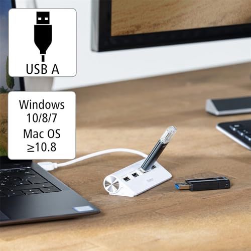 Hub Usb, 4 Porte, Usb 2.0, 480 Mbit/S, Bianco - Hub USB - Immagine 6