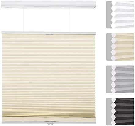 Pumkust Custom Size Cordless Top Down Bottom Up Cellular Shades for Windows(Fits windows22-68), Light Filtering Blinds with The Diameter of 1.5" Honeycombsfor Home, Thermal Insulated, Beige