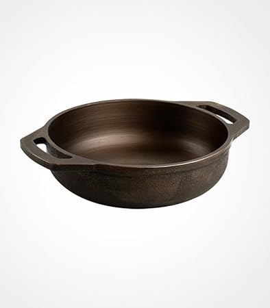 Shrinica Cast Iron Flat Base Kadai - 10 Inch