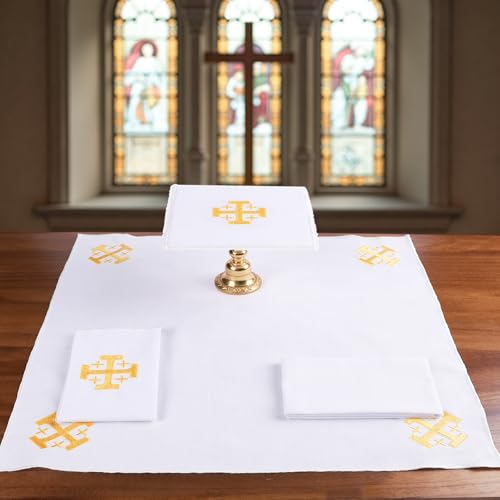 Set de 4 servilletas de altar TALPGOD en lino blanco miniatura 1