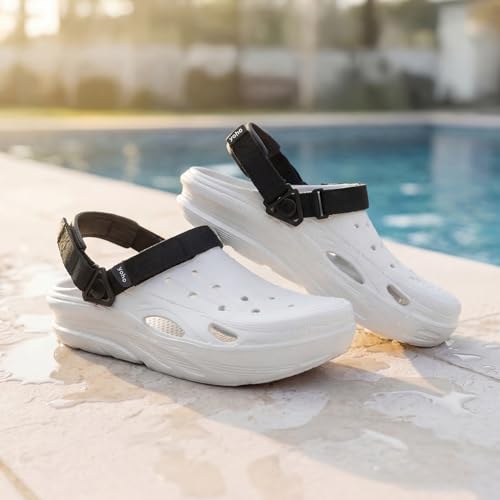 Image of YOHO Dual Hacker Clogs for Men & Boys | Waterproof Monsoon Footwear & Rainy Sandals | Adjustable Strap