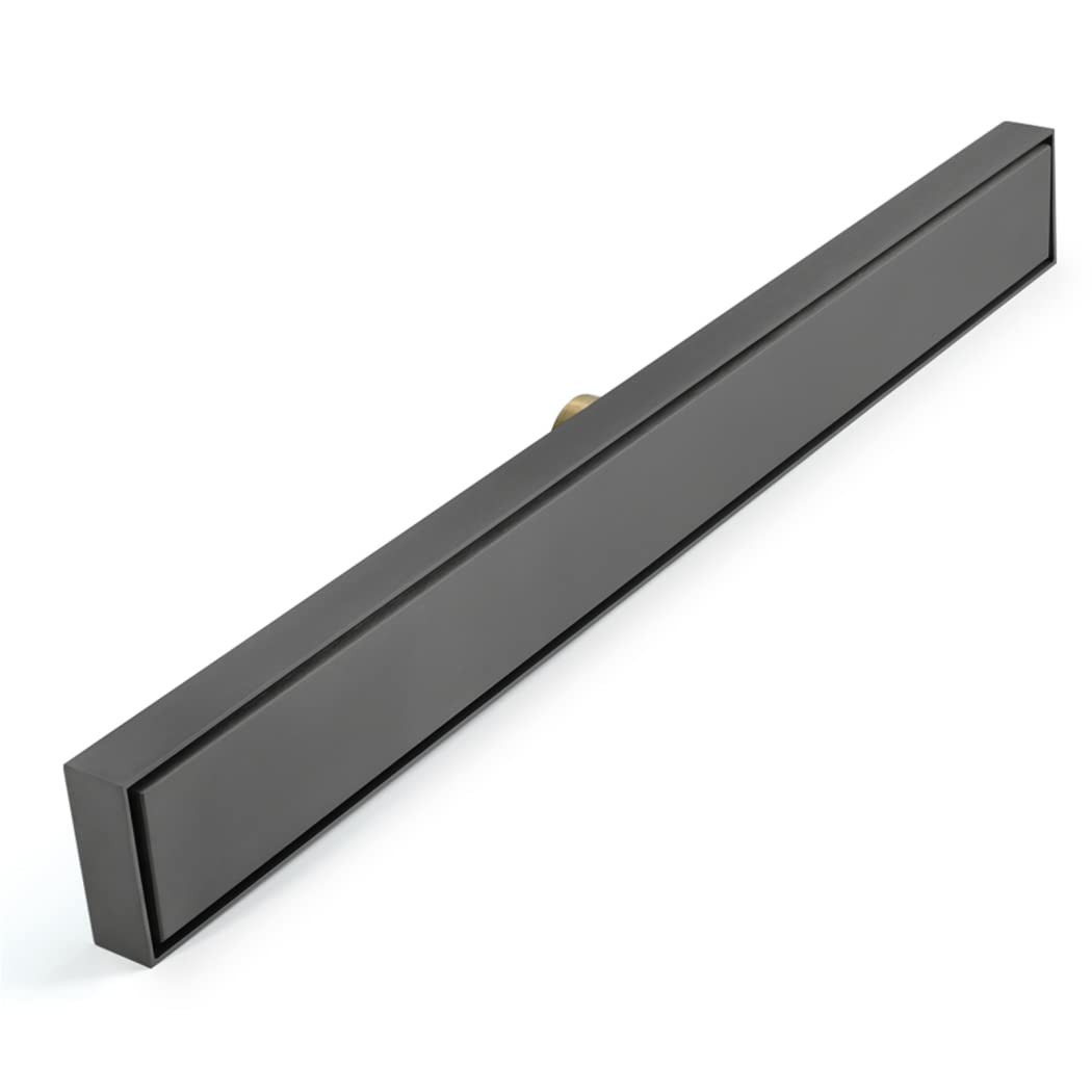 WRIST Doccia Lineare da 24 Pollici, Scarico Doccia in Acciaio Inossidabile 304 Scarico Lineare Design Invisibile con Griglia Inserto per Piastrelle, Scarico A Pavimento Doccia Rettangolare,Gun Grey