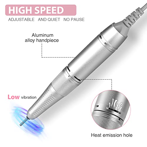 Taladro eléctrico profesional para uñas portátil rosa miniatura 5