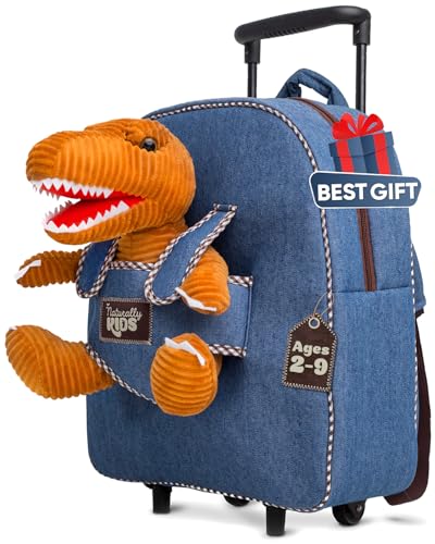 Naturally KIDS Backpack with Stuffed Animal Toys, Christmas Gifts for Kids, Birthday Gifts for Boys and Girls for 2, 3, 4, 5, 6, 7 Year Old