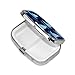 Blue Nautical Sailboat & Wave Pill Box for Pocket Portable 2 Compartments Pill Organizer