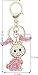 Reizteko Cute Bunny Rabbit Purse Charm Fashionable Keychain Sparkling Crystal Car Bag Wallet Pendant Keyring Unique Gift Souvenir