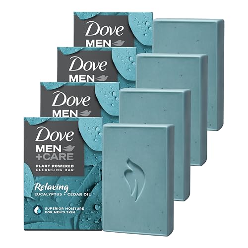 DOVE MEN + CARE Plant-Based with Eucalyptus and Moisture for men`s skin, 5 Ounce (pack of 4)