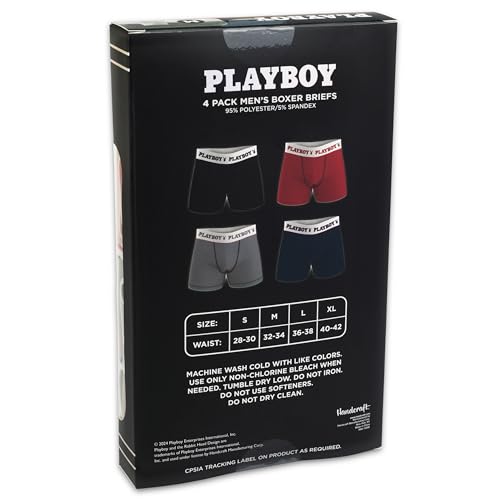 Playboy Men's 4-Pack Everyday Athletic Boxer Briefs with Soft Brushed Fabric Sizes S, M, L & XL3