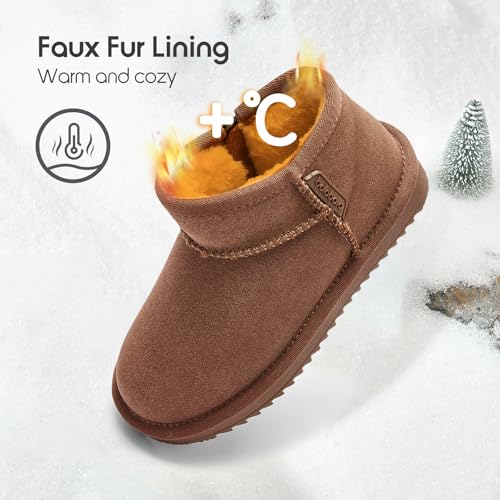 Balabala Kids Snow Boots Girls Snow Boots Water Resistant Boys Snow Boots Winter Boots Classic Suede Warm Hiking Boots2