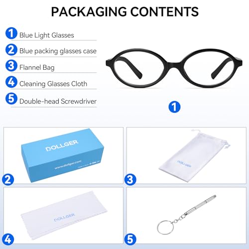 Image of Dollger Oval Blue Light Glasses for Women Men Fashion Retro 90s Small Frame Computer Glasses