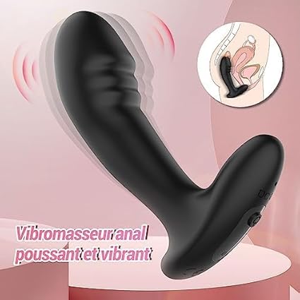 Silicone Plug Anal Vibradorador Hombre Juguetes Sexuales, Plug Anales Consoladores.. para Hombre, Vibrador Anal Juguetes Eróticos para Pareja Sexuales con 7 Modos Giratorios y 7 Modos Vibratorios