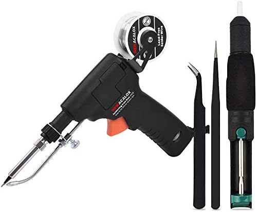 Auto Feed Soldering Gun, 60W Automatic Soldering Iron Gun with Detachable Solder Wire Bracket and On/Off Switch, Electronics Soldering Iron Gun