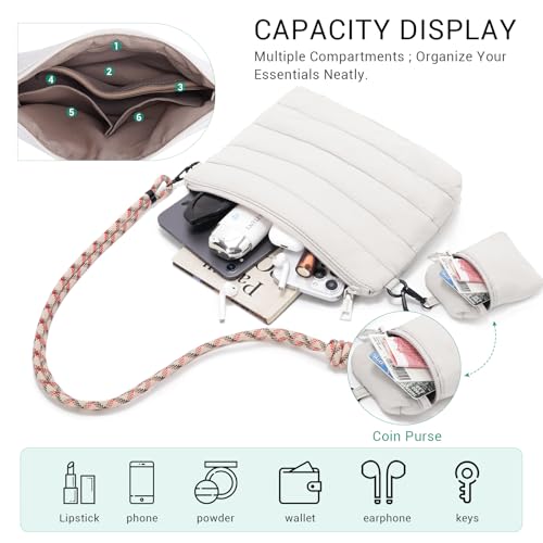 Image of ACUARIO Crossbody Bags for Women - Puffy Tote Bag Purse for Work, Travel, Shoulder Handbag with Small Wallet