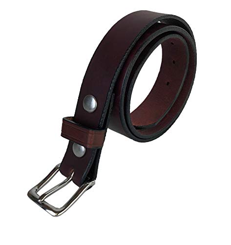 Handmade Amish Men's Leather Belt Crafted Rustic Cowhide with Snap On Buckle2