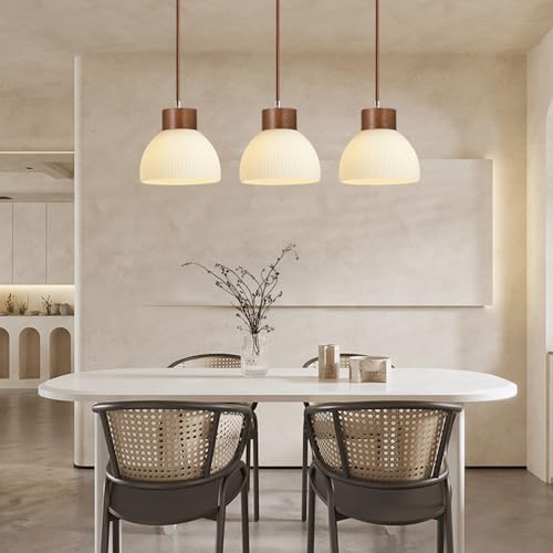 Lámpara colgante japonesa de madera con base E27 para restaurante 4