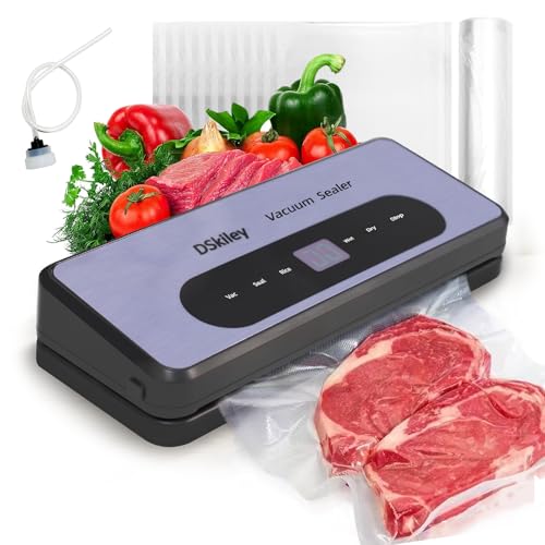 DSkiley Vacuum Sealer Machine for Food Preservation, 80kPa Powerful Suction, Built‑in Cutter &...
