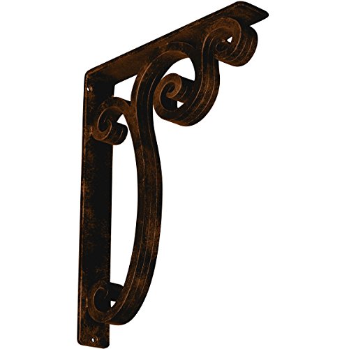 Ekena Millwork BKTM02X12X15TAVABZ Metal Bracket, 2" W x 12" D x 15" H, Antiqued Bronze