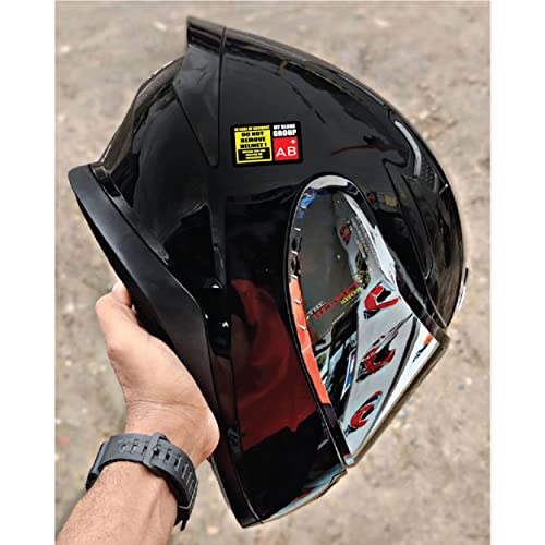 Image of Safety Caution Sign Quotes and Blood Group Helmet Stickers for Bike Riders Multicolor Vinyl Sticker (3 x 1.8 inch) (AB+)-Self-Adhesive