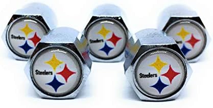 Buycleverly Pittsburgh The Black and Gold Car Tire Air Valve Caps Auto Wheel Tyre Dust Stems Cover with Emblem Steelers Waterproof Dust-Proof Universal fit for Set/5 Pcs for Cars Luxury