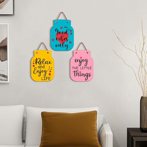Image of Zesta Wooden Wall Hanging Decorative Items /Hanging Home Wall Decor Items /MDF Decoration Items for Home /Cute Wall Art For Living Room /Home Decor Items Living Room (JAR-07)